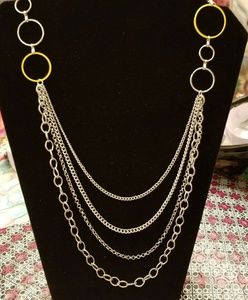 Silver hoop necklace